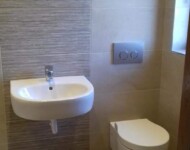 Bathroom sink and toilet